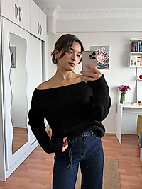 Madonna kazak - siyah