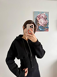 Korse detay hırka -siyah