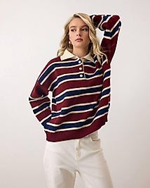 Trend polo yaka kazak-bordo