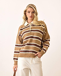 Trend polo yaka kazak - bej