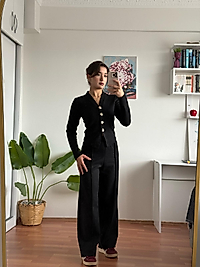 Gold düğmeli selanik takım -siyah