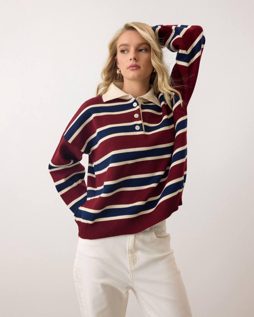 Trend polo yaka kazak-bordo