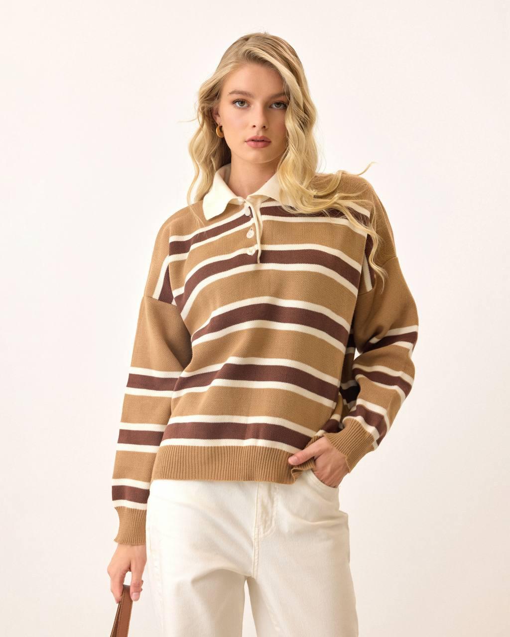 Trend polo yaka kazak - bej