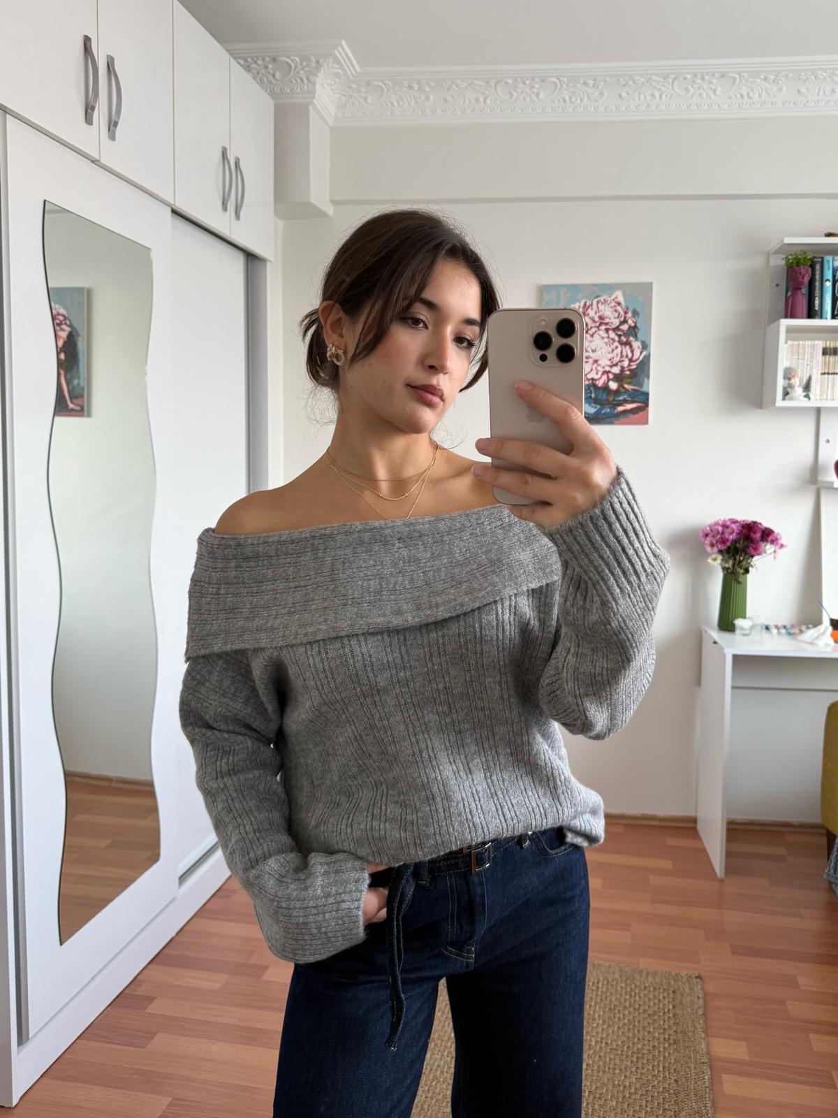 Madonna kazak - GRİ